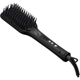 海外対応 サロニア ストレートヒートブラシ ブラック