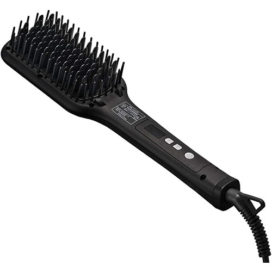 海外対応 サロニア ストレートヒートブラシ ブラック