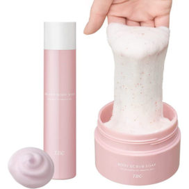 TBC のび～るお風呂ケアセット (ボディスクラブソープ・クリーミーボディウォッシュ) 角質ケア 洗浄ケア 美容成分配合 VIO 弱酸性処方 摩擦レス フレッシュローズのゆたかな香り